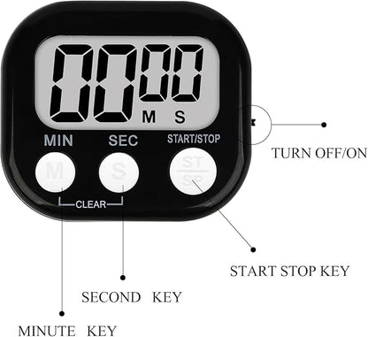 ZILLEEN Classroom Timer for Kids Teachers Digital Timers, Black White 6 Pack