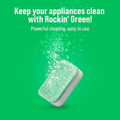 Rockin' Green Deep Cleaning and Deodorizing Tablets for Dishwashers, Washing Machines, and Garbage Disposals, Removes Odor and Residue (Multi-purpose Cleaning Tablets, 24 Pack)
