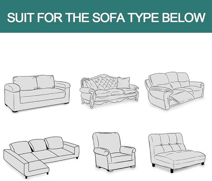 MYSKY HOME White Sofa Covers for 3 Cushion Couch Geometrical Living Room Sofa Throws Sofa Slipcovers for Pets, Kids (XX-Large, 91" x 134", White)