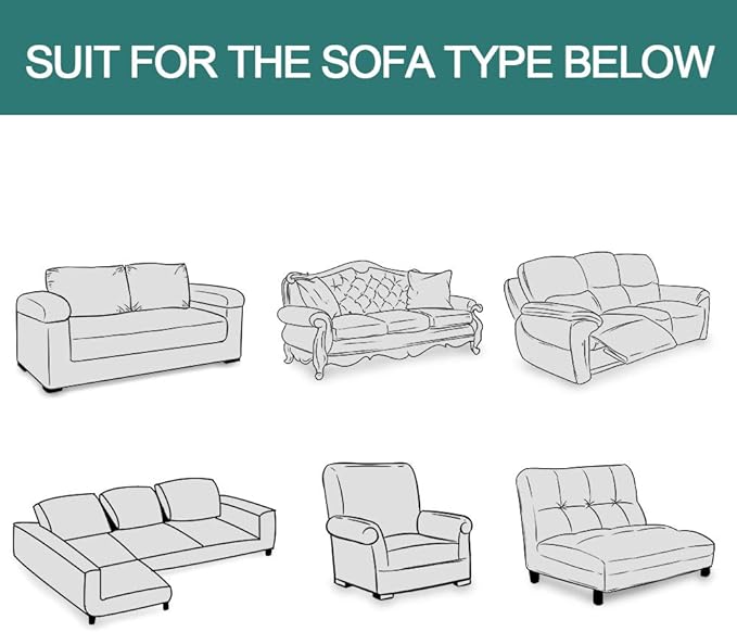 MYSKY HOME White Sofa Covers for 3 Cushion Couch Geometrical Sectional Sofa Couch Cover Living Room Sofa Throws Sofa Slipcovers for Pets, Kids (XXX-Large, 91" x 150", White)