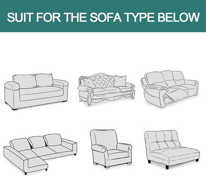 MYSKY HOME White Sofa Covers for 3 Cushion Couch Geometrical Sectional Sofa Couch Cover Living Room Sofa Throws Sofa Slipcovers for Pets, Kids (XXX-Large, 91" x 150", White)
