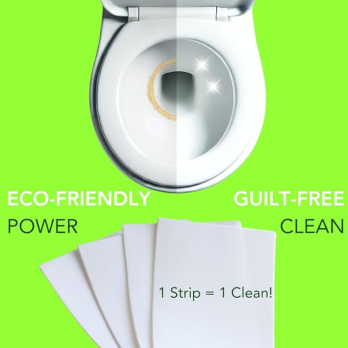 Toilet Bowl Cleaner Strips 60 Count, Unscented Eco-friendly, Non-toxic, Septic Safe, Removes Odors & Stains, Plastic-free, Natural Toilet Bowl Cleaner for Quick and Easy Cleaning