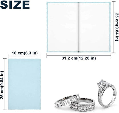 SEVENWELL Silver Polishing Cloth, Jewelry Cleaner Cloth for Sterling Silver Jewelry, Gold, Platinum, Silverware, Diamonds, Gemstones, Coins (Turquoise)