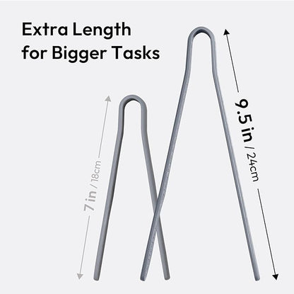 carrotez Silicone Tongs for cooking, Anti-Slip,Non-Scratch kitchen tongs 9.5 Inch 1 Pack - Modern Gray