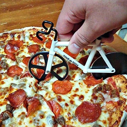 Bicycle Pizza Cutter - TOUR de PIZZA Cutter with Display Stand - White Elephant Gifts, Kitchen Gagdets, Funny Gift Ideas