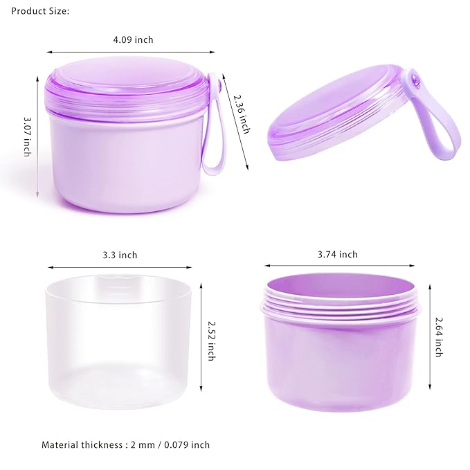 Large Denture Case, No-Leak Denture Container Cups for Soaking Full & Partial Dentures, Retainer Cleaning Box, Denture Bath Cup for Travel (purple)