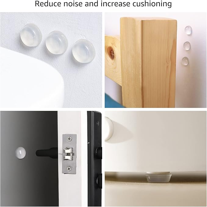 Amazon Basics Cabinet Door Bumper, Clear Self Adhesive Bumpers Pads for Surface Protection and Noise Reduction, 300-Piece, 6.9 x 4.5 x 0.6 inch