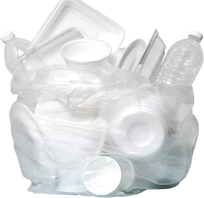 Aluf Plastics High Density Trash Bags, 16 Gallon, 1000 Count, 8 Micron (eq), 24" x 33", Clear, for Bathroom, Office, Industrial, Commercial, Janitorial, Municipal, Recycling