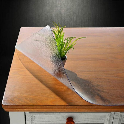 NECAUX Custom 16 x 42 Inch Frosted Desk Cover Protector, 1.5mm Thick Plastic Heavy Duty Table Pad Desk Mat Desk Protector for Office Computer Writing Desk, Sofa Table, Media Stand, Coffee Table