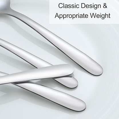 Pleafind 36 Pieces Teaspoons Set (6.2 inch), Spoon Silverware, Stainless Steel Tea Spoons, Mirror Polished Small Teaspoon, Dessert Spoons for Home, Kitchen, Restaurant, Dishwasher Safe