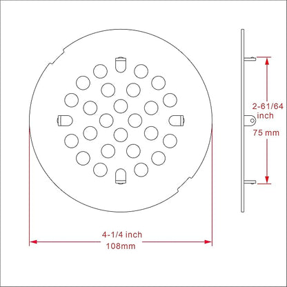 rrajj 4-1/4 (4.25) Inch(108mm) Round Snap-in Shower Floor Drain Cover Replacement Cover (Antique Brass)