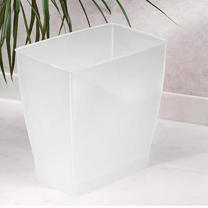 iDesign Small Bathroom Trash Can, Ideal for Primary and Guest Bathroom or Office, Frost, Made in USA