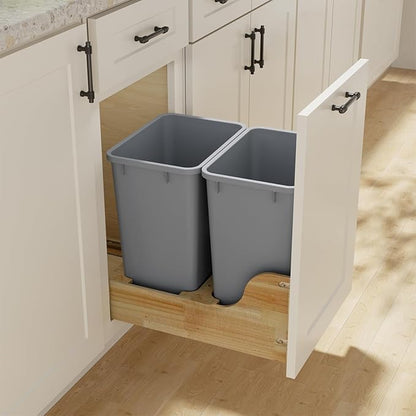 ROOMTEC Lightweight and Durable Slim Trash Can, 35QT Kitchen Trash Can, Lightweight and Sturdy Slim Trash Cans, Wastebaskets for Office, Workspace, Kitchen, Bathroom, 2 PCS