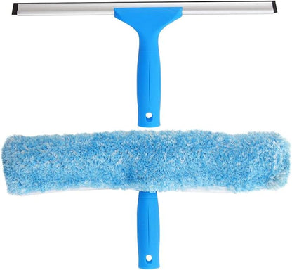 MR.SIGA Professional Window Cleaning Combo - Squeegee & Microfiber Window Scrubber, 14"