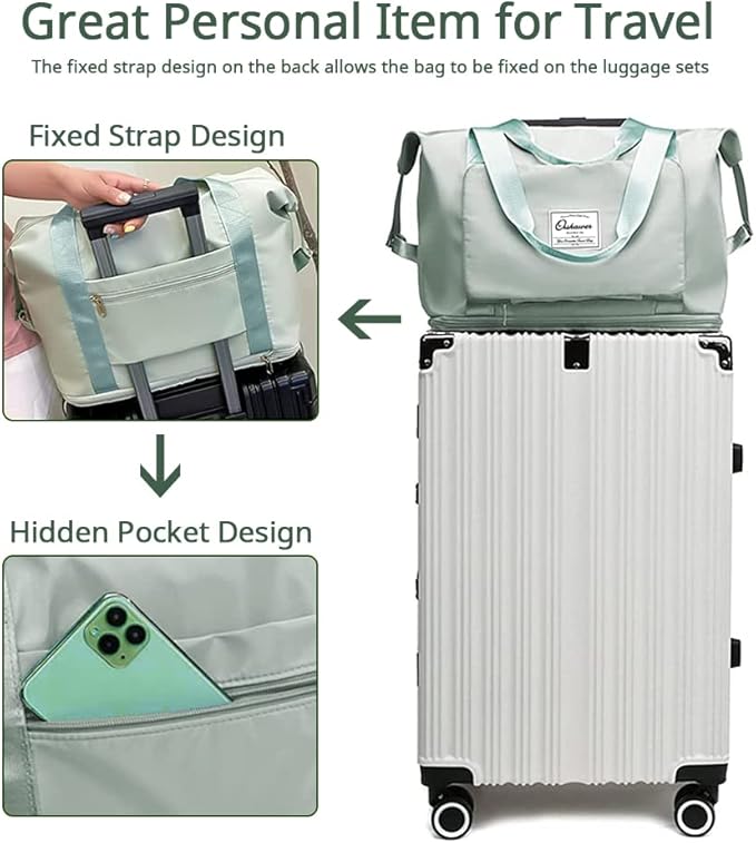 Large Capacity Foldable Travel Bag Expandable Portable Carry on Bag Dry&Wet Separation Sports Duffel Bags