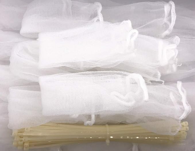 50 Pieces Washing Machine Hose Lint Traps Pet Dog Hair Catcher for Washer Laundry Lint Snare Sink Drain Hose Filter Dryer Mesh Bag with 50pcs Cable Ties