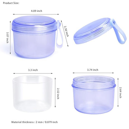 Large Denture case, No-Leak Denture Bath Box Denture Cup, Retainer Cleaning Box, Complete Clean Care for Dentures, Clear Braces, Mouth Guard, Night Guard & Retainers (transparent blue)
