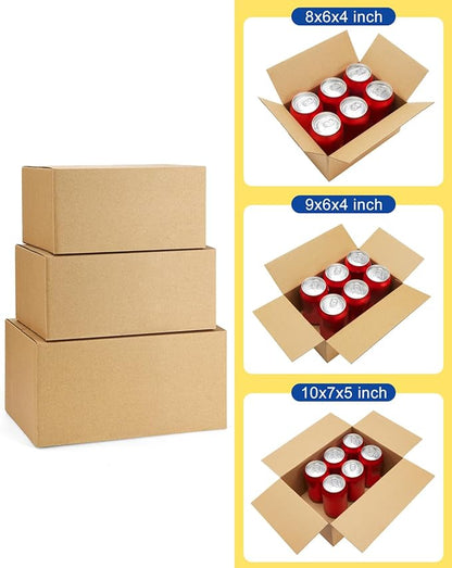 Assorted-Sizes-Shipping-Boxes-45-Pack: 8x6x4 & 9x6x4 & 10x7x5 Small-Shipping-Boxes-Mailers, Brown Corrugated-Cardboard-Boxes-for-Packing-Small-Business Mailing