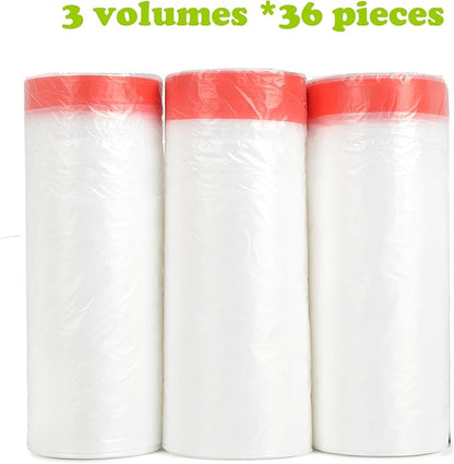 Trash Bags 17-18 Gallon Drawstring Garbage 26x33 inches Heavy Duty Plastic Garbage Bags for Household Kitchen Bedroom Bathroom Living room Office Restaurant Thickened Stretchy (108 Count)
