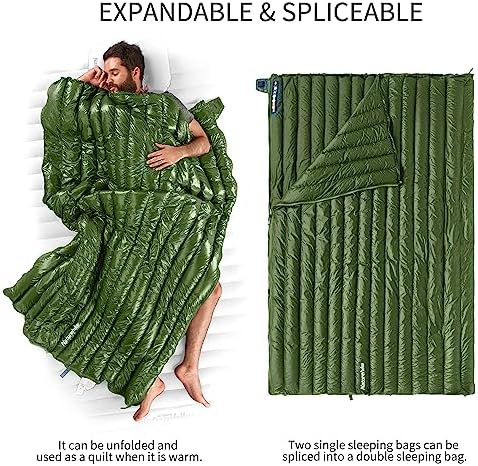 Naturehike Ultralight Backpacking RDS Down Sleeping Bag for Adults, 650 Fill Power Sleeping Bag for 42/52℉, 20oz Compact Lightweight Sleeping Bags for Hiking Camping 3 Seasons