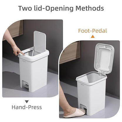 MOPALL Trash Can with Lid, Kitchen Step Trash Can, Garbage Can with Press Top Lid & Foot Pedal, Trash Bin Garbage Bin Waste Bin Waste Basket for Bathroom|Kitchen|Bedroom|Living Room|Office, 5.7 Gallon
