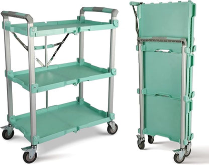 Olympia Tools 89-353 Pack N Roll Collapsible Service Cart, XL, 300LB Capacity, Teal
