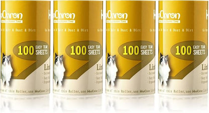 Extra Sticky Lint Roller Refills Only, Total 400 Easy Tear Sheets, Insert Tube Measures 1.5" and Fits Most 3.9"-4" Standard Size Lint Roller Handle, Works Great On Pet Hair(Pack of 4)