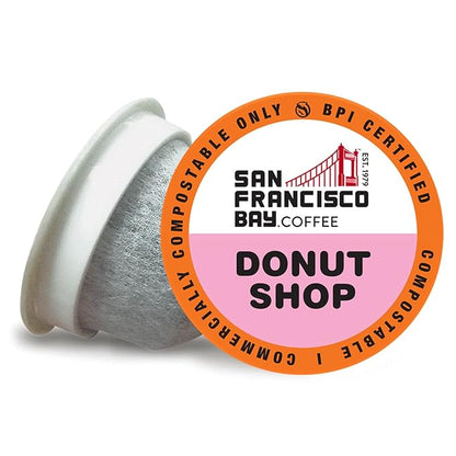 San Francisco Bay Compostable Coffee Pods - Donut Shop (36 Ct) K Cup Compatible including Keurig 2.0, Light Roast