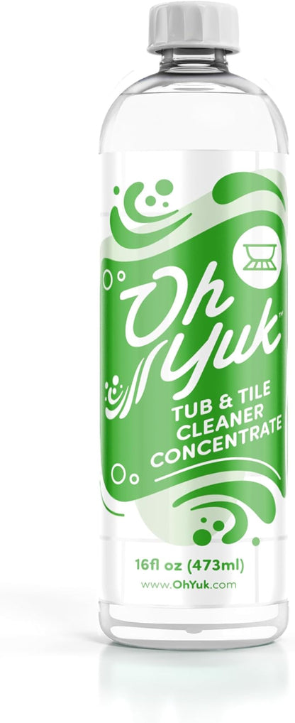 Oh Yuk Tub and Tile Cleaner – Concentrate Refill Makes 4 Bottles | Dissolves Soap Scum and Grime | Use on Tubs, Tile, and Shower Walls | Biodegradable, Vegan, Cruelty-Free | Made in USA