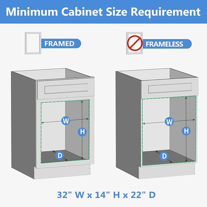 ROOMTEC 2 Tier Individual Pull Out Cabinet Organizer 31½"W x 21½"D, Slide Out Wood Shelves Organizers, Pull Out Drawers Organization and Storage for Kitchen Cabinet