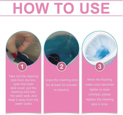 Multi-Functional Toilet Cleaning Sticks, 5 Colors, Long-Lasting Tank Cleaner and Bowl Freshener