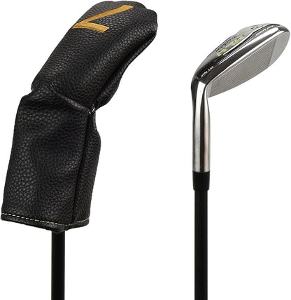10pcs /Set Black Hybrid Iron Head Covers Protector with Large Gold No.