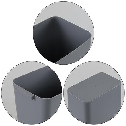 3-Pack 4.5 Gallon Plastic Rectangular Wastebasket, Slim Bathroom Trash Can, Gray