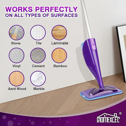 HOMEXCEL Reusable Mop Pads Compatible with Swiffer WetJet (8 Pack) - 12-inch Microfiber Mop Pads Wet Jet Refills for Wet Mopping Cloths - Hardwood Floor Cleaning