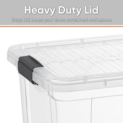 Superio Clear Storage Boxes with Lids, 20 Quart Plastic Container Bins for Organizing, Stackable Crates, BPA Free, Non Toxic, Odor Free, Organizers for Home, Office, School, and Dorm