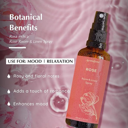 Rose Room, Linen & Pillow Spray by Aromafume | 100ml/3.38 fl oz | with Pure Rose Essential Oil | Aromatherapy Spray | Mist for Bedding, Fabrics