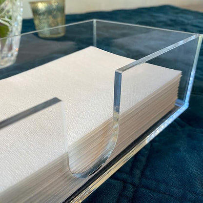 Sicily Acrylic Napkin Holder (5mm) Multifold Paper Towel Dispenser (9.87”W x 4.75”D x 2.75”H) Hand Towel Holder for Bathroom and Kitchen Countertop