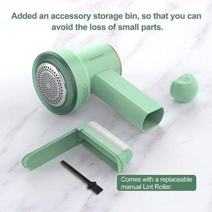 Fabric Shaver Fuzz Remover Rechargeable, HOMEASY Electric Lint Remover Shaver with 3 Blades & LED Digital Display, Sweater Couch Fabric Pill Shaver for Sweater, Couch, Furniture
