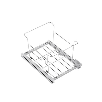 Dowell B18 Aluminum Base Wastebasket Pullout with Door Mount and Two 35Qt/9Gal Plastic Bins (4012 0218+35x2)