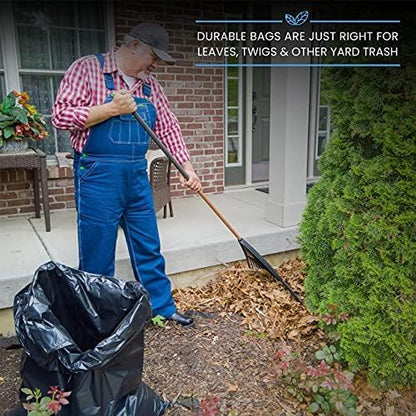 ToughBag 55 Gallon Trash Bags, 55-60 Gallon Trash Bags Heavy Duty (50 COUNT) - Large Black Trash Can Liners, 50-60 Gal for Contractors, Commercial, and Lawn - Made in USA
