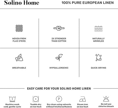 Solino Home Linen Yellow Table Runner 108 Inches Long - 100% Pure Linen 14 x 108 Inch Table Runner - Classic Hemstitch