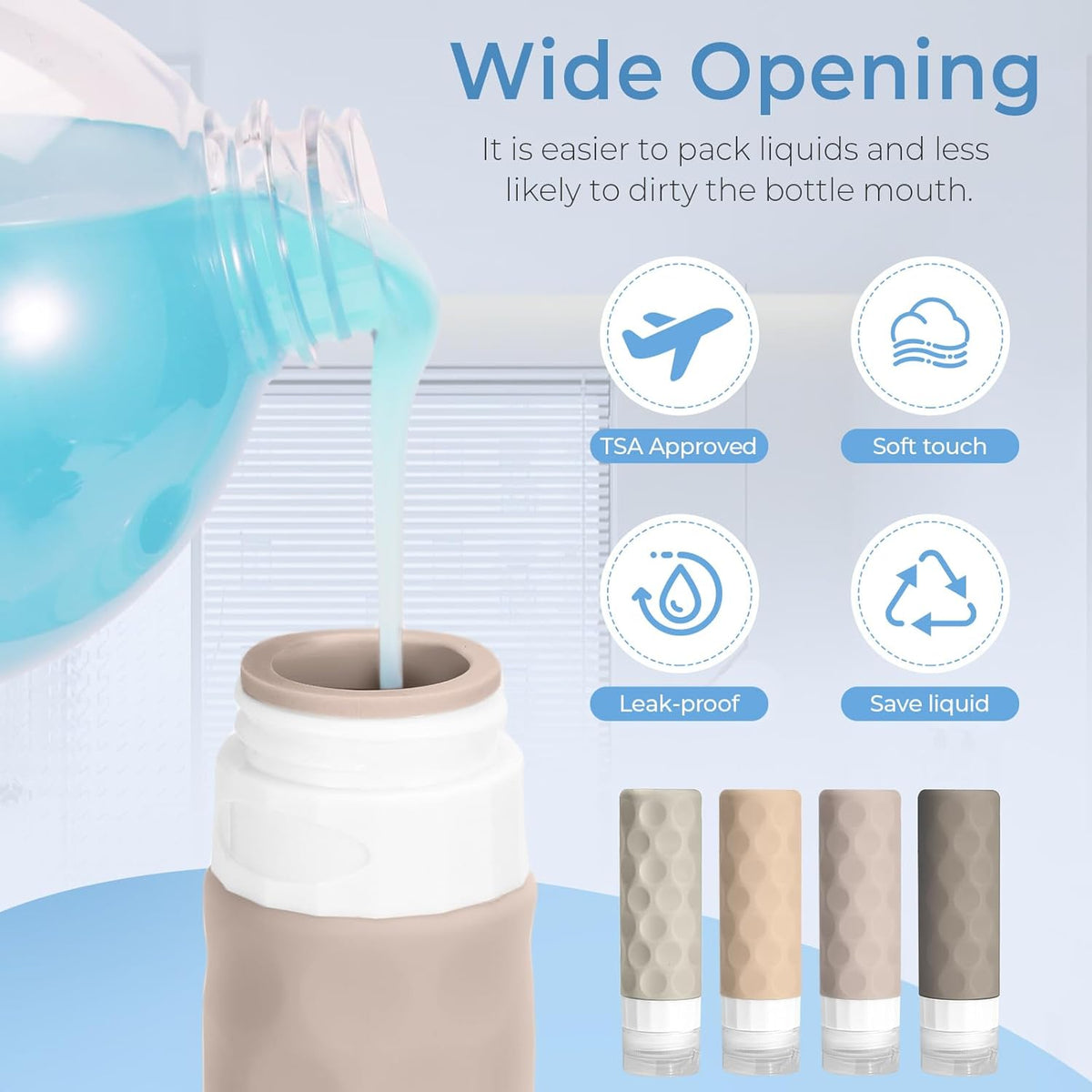 16pack Travel Bottles for Toiletries, TSA Approved Travel Size Containers Set, Leak Proof Refillable Liquid & Creams Toiletries Accessories Kit W/Toiletry Bag (Cream)