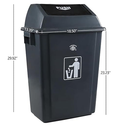 4 Packs 18 Gallon Large Commercial Trash Can, Kitchen Waste Bin with Lid, Plastic Tall Garbage Can Outdoor, 30" High