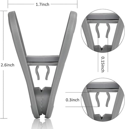 Tinfol 50pc Grey Plastic Hanger Clips, Strong Pinch Grip Finger Clips for Plastic Clothes Hangers, Multi-Purpose Hanger Clips