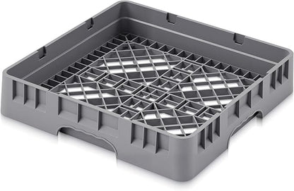 Commercial Dishwasher Tray Rack Polypropylene Full Size Flatware Rack for Bowls Plates Knives Forks Cups, Gray