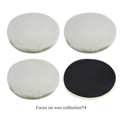 Car Foam Polishing Buffing Kit, Polishing Buffing Pads, Wool Pads, Polishing & Buffing Wheels, for Headlights & Body Foam Wax & Buffer Kits (6)