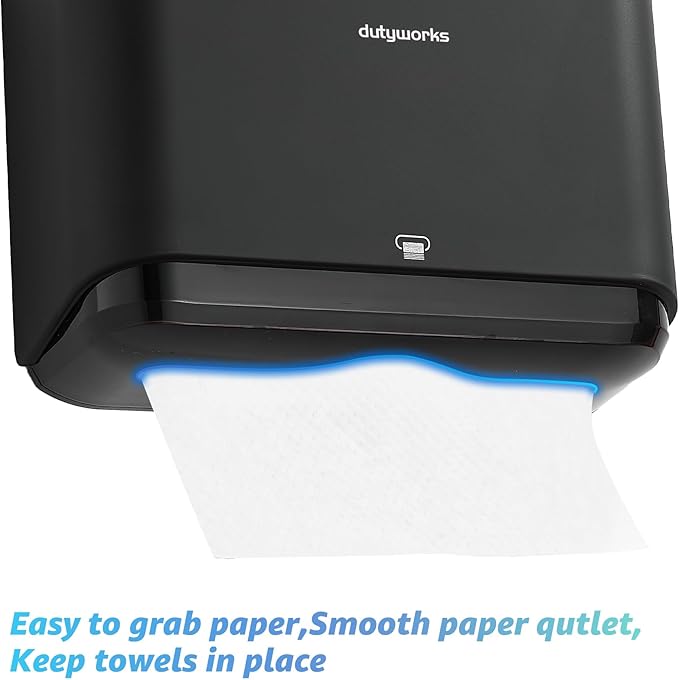 Paper Towel Dispenser Wall Mount, Multifold Paper Towel Holder Adhesive Hand Towel Dispenser for Bathroom Kitchen Commercial, Black