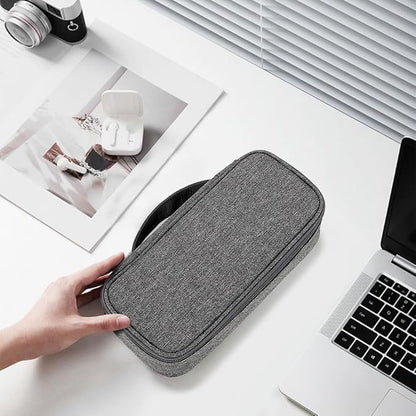 Teskyer Electronics Organizer Travel Case, Waterproof Portable Tech Accessories Pouch with Organized Compartments for Cables, Phone, Chargers, Earphone, Dark Grey