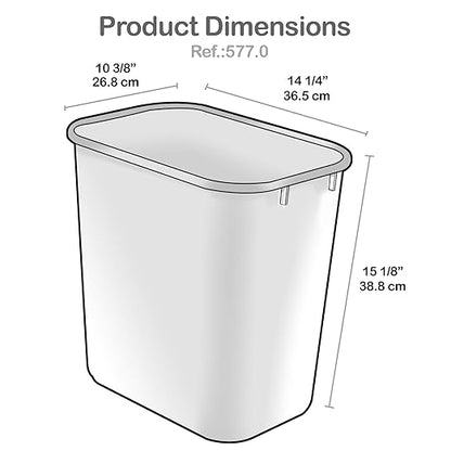 Acrimet Wastebasket, Deskside Bin, 6.75 Gallon/ 27 Quart/ 24 Liter (Plastic) (Black Color) (Set of 4)