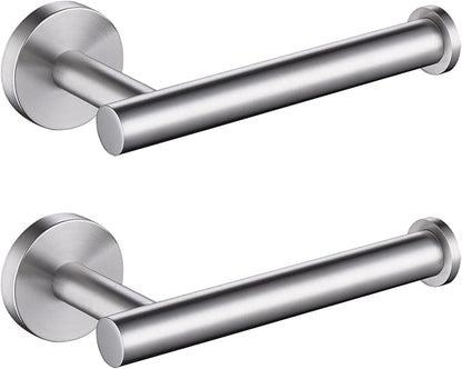 TASTOS Toilet Paper Holder SUS304 Stainless Steel Round Size Brushed Nickel 2 Pack